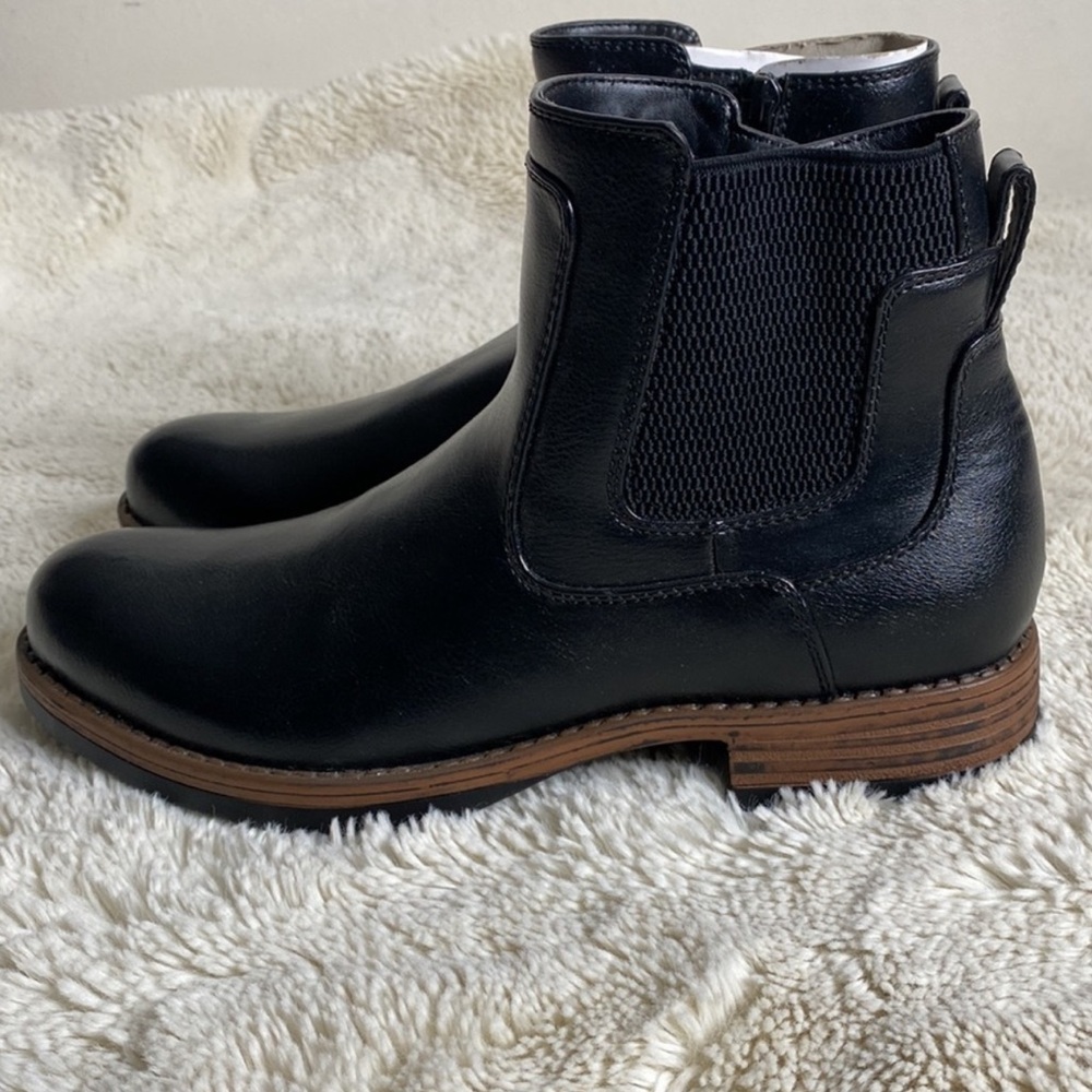 🦖APT. 9 MEN`S ANKLE BOOTS 🥾 SIZE-7.5 COLOR- BLACK